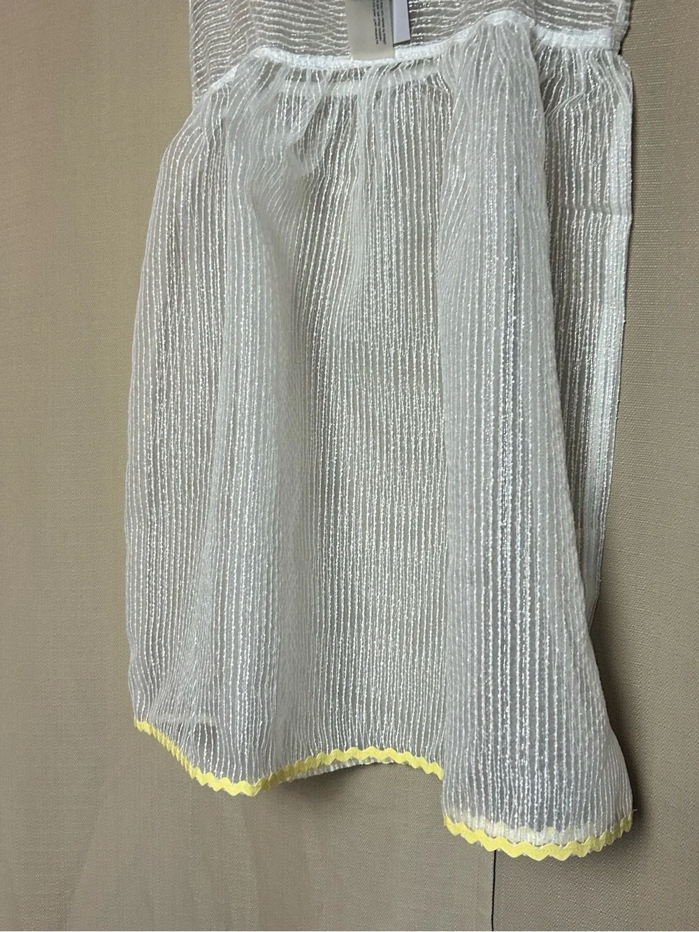 Sheer White Sundress with Yellow Trim